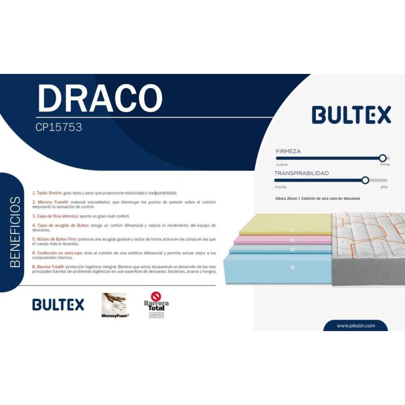 COLCHON DRACO DE PIKOLIN.NUCLEO DE BULTEX FIRM. MEJOR PRECIO GARANTIZADO DE CANARIAS. CONSULTAR EN TIENDA FISICA O POR TELEFONO.