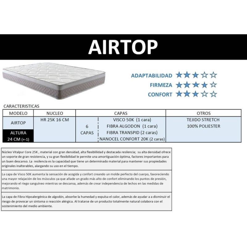 Colchon de hr + visco Air Top mejor precio.